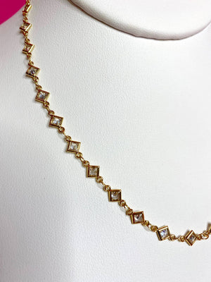 CZ Chain Layering Chokers: Large round