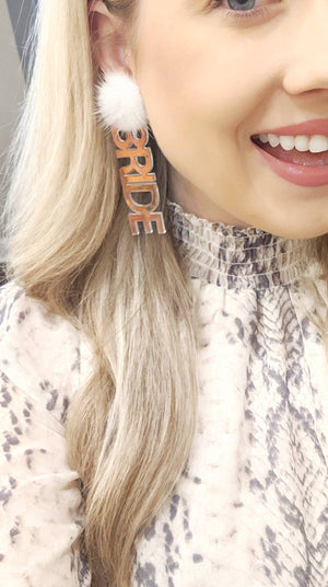 Bride Iridescent Earrings: CZ Post