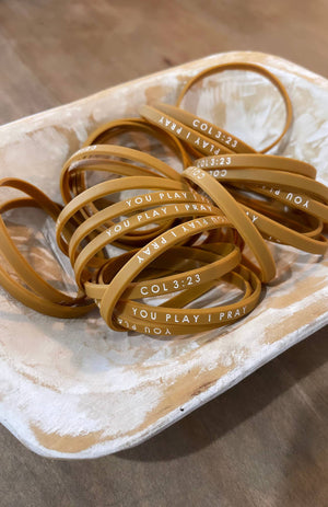  Team Spirit Bracelets | Christian Gameday Gift | Sport Mom: Black/gold / Youth