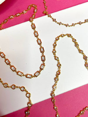 CZ Chain Layering Chokers: Large round