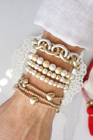 Chunky Chain Bracelet in Worn Silver and Gold tone