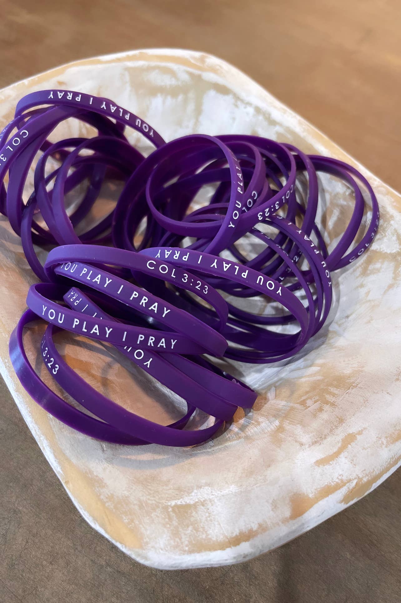  Team Spirit Bracelets | Christian Gameday Gift | Sport Mom: Purple / Youth