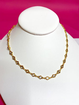 CZ Chain Layering Chokers: Large round