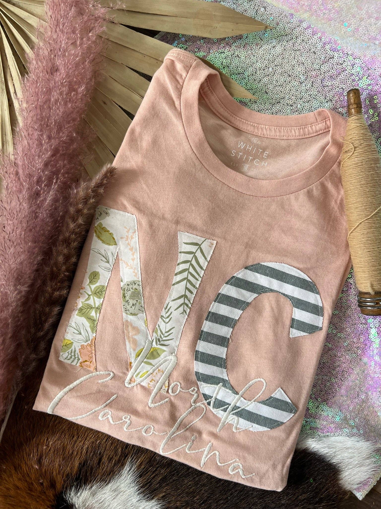 Blushing Floral State Tee: XL