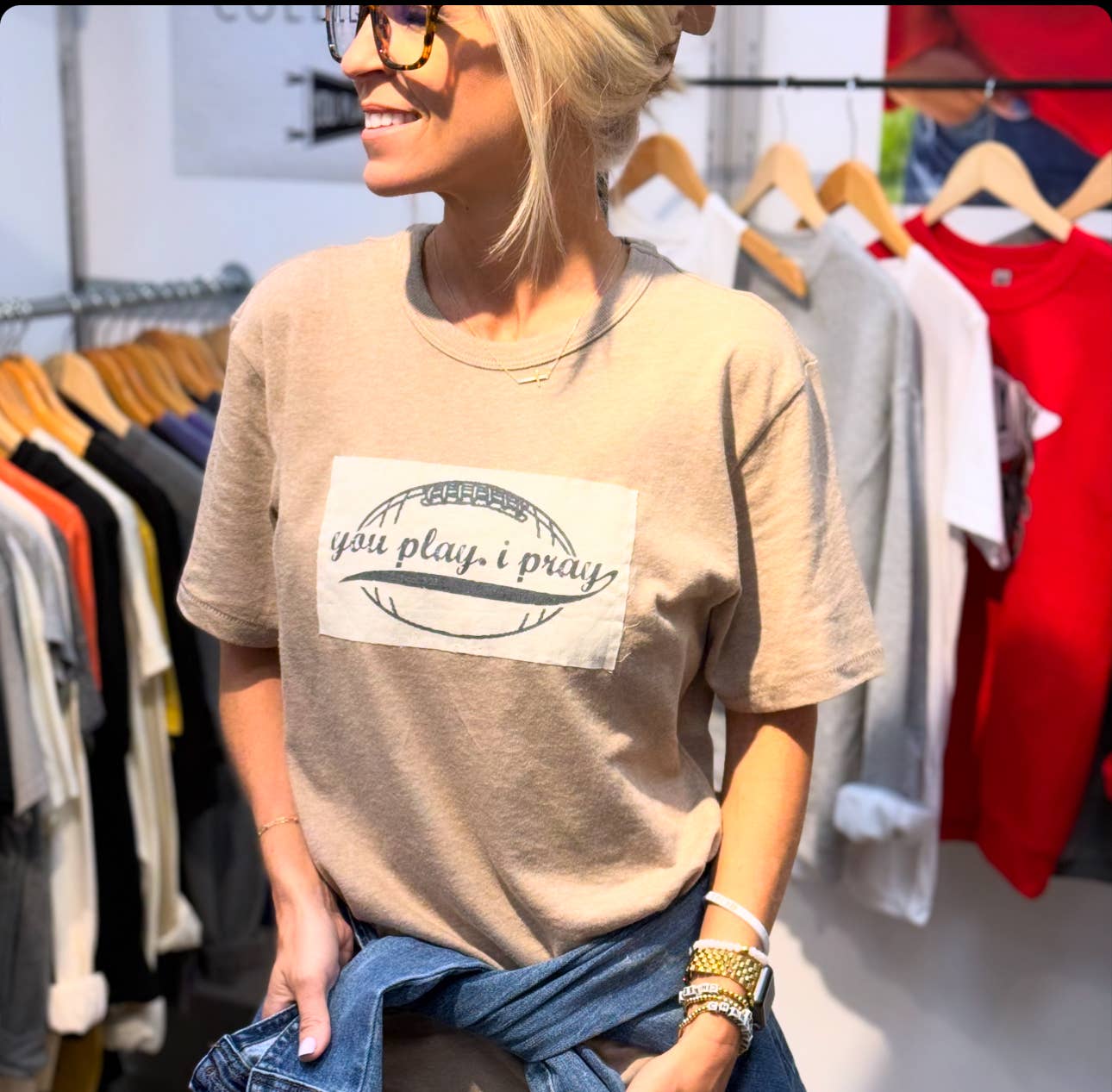 Football Patch T-Shirt | Gameday | School Spirit: L