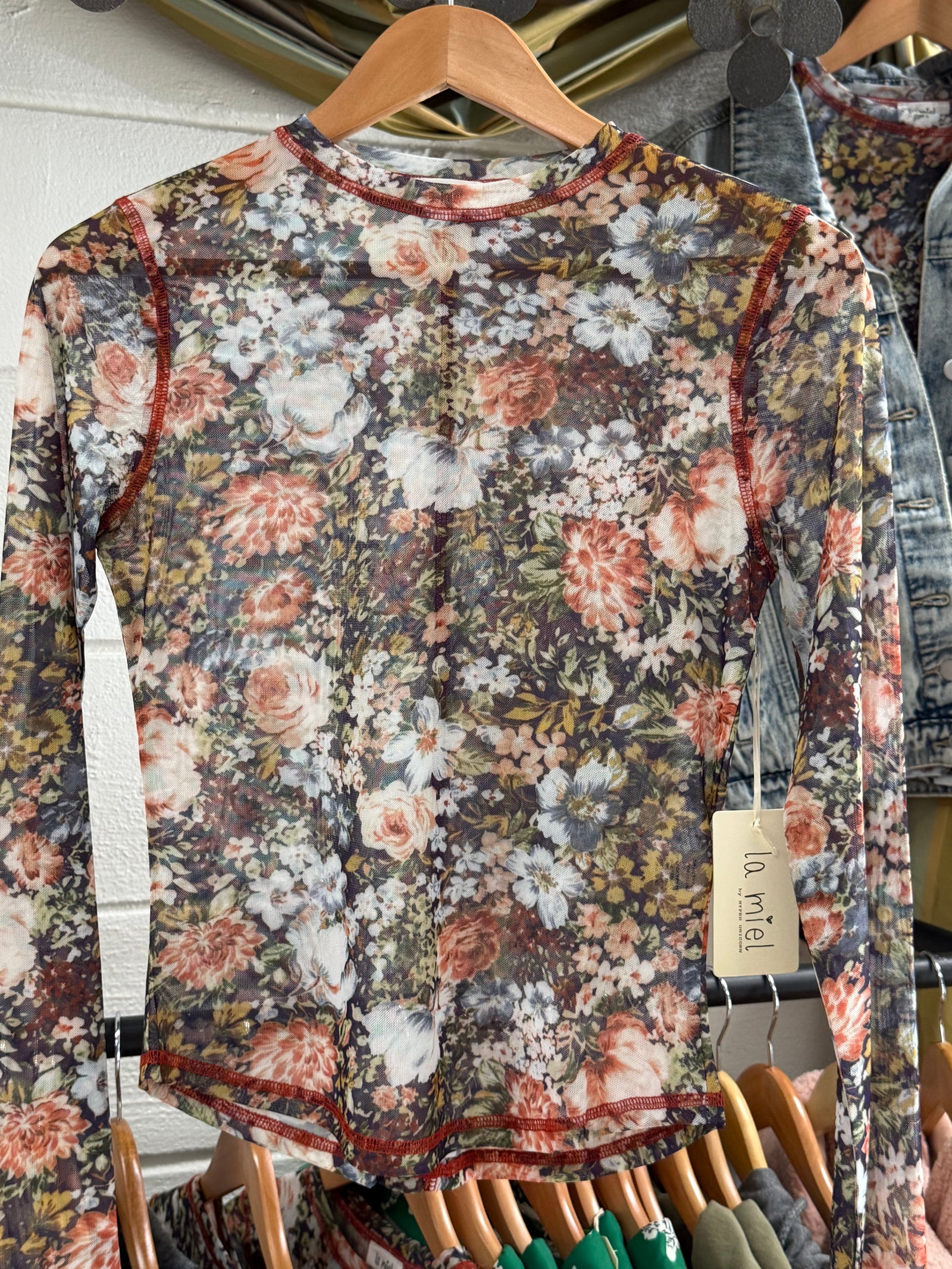 Floral sheer top
