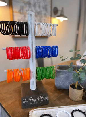  Team Spirit Bracelets | Christian Gameday Gift | Sport Mom: Black/gold / Youth