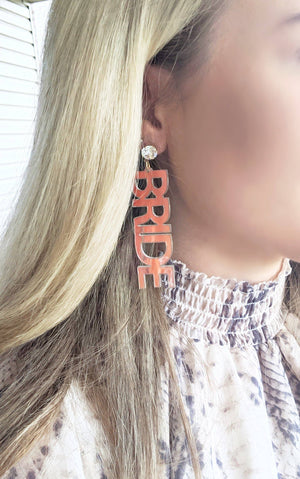 Bride Iridescent Earrings: CZ Post