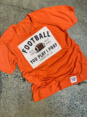 Football Patch V-Neck | Gameday |  Graphic Tee: Purple / M