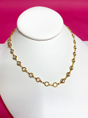 CZ Chain Layering Chokers: Large round