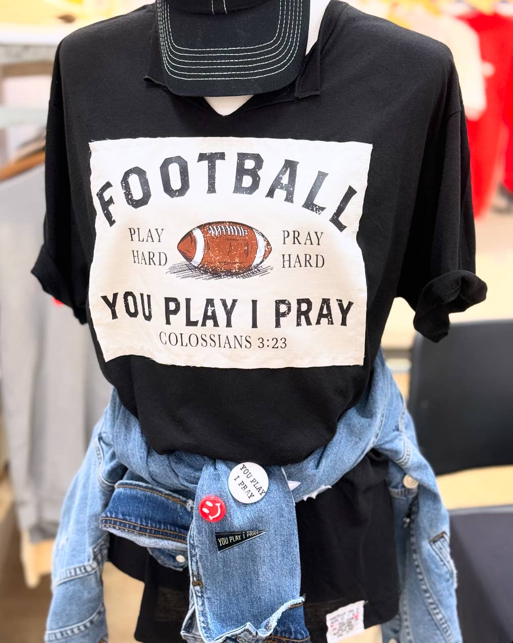 Football Patch V-Neck | Gameday |  Graphic Tee: Purple / XL