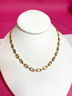 CZ Chain Layering Chokers: Large round