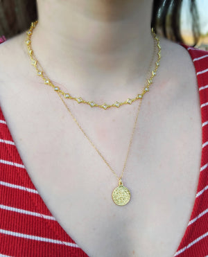 CZ Chain Layering Chokers: Large round