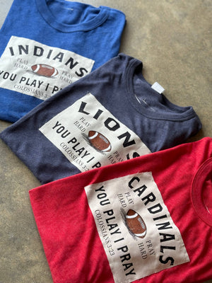 Custom Football Patch | School Spirit | Gameday Shirt: Navy / L